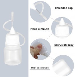 16 Needle Bottles, 5 ml Dosing Bottle, Applicator Bottle, Squeeze Bottle, Small, Glue Bottle, Empty, Needle Tip Glue Bottle Applicator for DIY, Pipette