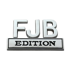 SSDD FJB Edition Bumper Stickers, Car Sticker 3D Raised Letters Emblem, Badgeslide ​Fender Metal Badge Replacement with Strong Adhesive (Chrome/Black), CH-FJB-ChBk