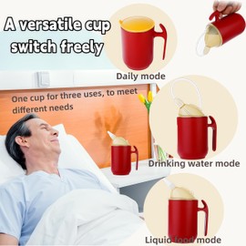 DEEYOTA Hospital Cup with Lid and Straw,Spill Proof Cups for Adult,Spill-Proof Adult Sippy Cup for Elderly,Adaptive Cups for Elderly,Suitable for Disabled Pregnant Women Drinking Water and Congee