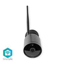 NEDIS SmartLife Outdoor Camera, WiFi Intelligent Camera, Full HD, IP65, with Motion Sensor and Night Vision, Integrated SmartLife App, Compatible with Android & iOS, Black, 163 mm