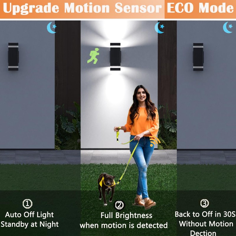 rosykite Motion Sensor Outdoor Wall Lights, Dusk to Dawn Exterior