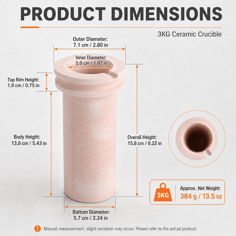 Ceramic Crucible for Melting Furnace Casting Machine, High Temperature Resistant