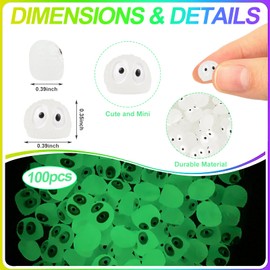 KIMOBER 100PCS Mini Glow in Dark Elves,Luminous Tiny Resin Briquettes Micro Miniature Figures for Garden Moss Landscape Aquarium Dollhouse Decoration DIY Terrarium Crafts