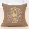Alerfa Chinese Floral Throw Pillow Cover 18x18 Inch Linen Cotton