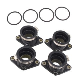 Riloer Carburetor Intake Manifold Boot, Compatible with Suzuki GS550E 1980, Compatible with Suzuki GS550T 1981, and so on, Black, 4 pcs