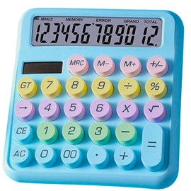 Desktop Calculator Cute Candy Color - 12 Digit Standard Basic Calculator, Cute Desk Calculator Dopamine Color Design, As a Gift for Colleagues, Kids,Classmates