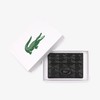 Lacoste Tarjetero de piel con monograma The Blend para hombre,