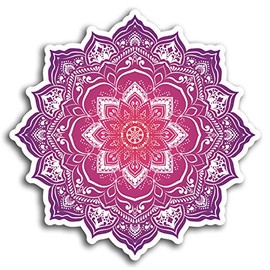 2 x 10cm Mandala Boho Indian Vinyl Stickers - Sticker Laptop Luggage #19360 (10cm Wide)