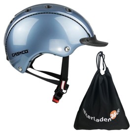 RL24 - Casco Children's Riding Helmet Choice Tournament with Protective Bag | Riding Cap for Girls and Boys | Helmet for Riding, Cycling & Skiing | Riding Helmet in Blue/Grey Gloss | Size S (52-56 cm)