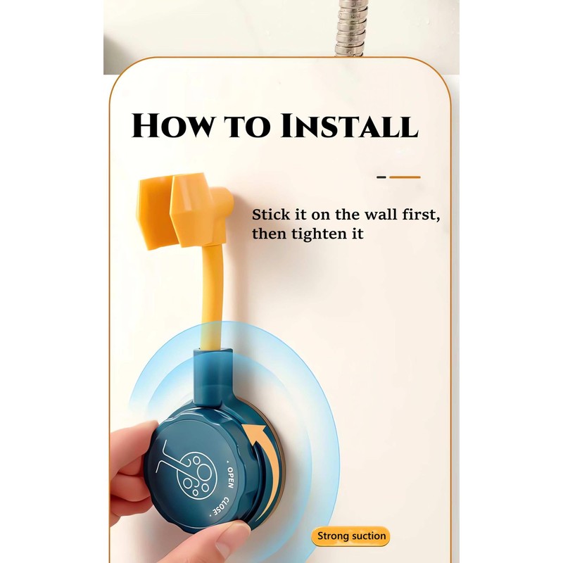 Adjustable Suction Cup Shower Head, Wall Mount Holder for Handheld