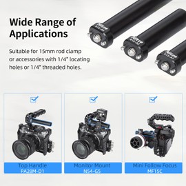 Nitze 15mm Rod Kits with 1/4" Positioning Pins, 1"/2"/3" (Pack of 3), 15mm Aluminum Alloy Rods for Camera Cage, Camera Top Grip and Follow Focus - R15-AK