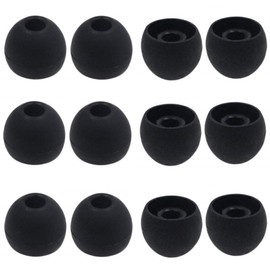 JNSA 6 Pairs Large Size Silicone Eartips Eargels Earpads Ear Tips Gels Bud Compatible Most in-Ear Headphones,L Size,Black S6PL