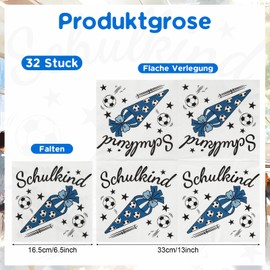 Joxessaien Pack of 32 Napkins, 33 x 33 cm Football Napkins, Blue, Decorative School Boy Napkins, Pastel Napkins for Meetings, School Parties