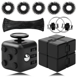 9 Stück Fidget Toys Set, Anti Stress Spielzeug Stress Abbauen, Stress Spielzeug Tötungs Zeit Stressabbau, für Nervöse Menschen Zum Stressabbau (Schwarz)