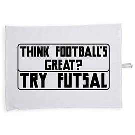 Hippowarehouse Think football's great? Try futsal Tea Towel Eco Printed Dish Cloth Kitchen accessory 50cmx70cm 100% Cotton