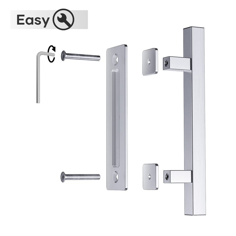EaseLife 12" Stainless Steel Sliding Barn Door Pull Handle with