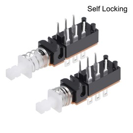 sourcing map Push Button Switch DPDT 6 Pin 1 Position Self-Locking 5pcs