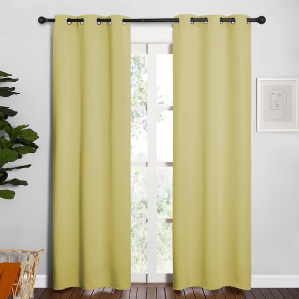 NICETOWN NICETOWN Window Curtain Panels, Thermal Insulated Solid Grommet Blackout
