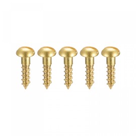 sourcing map Wood Screws M2.5 x 10mm Slotted Round Head Brass Self-Tapping Screw 50 Pcs