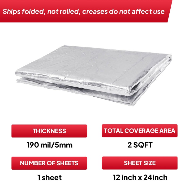 BuyUneed 190 mil Heat Shield Aluminum Foil Mat High Temperature