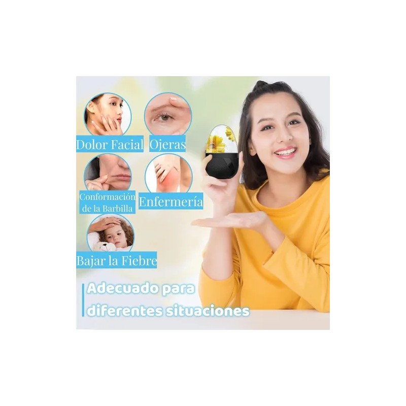 2pzs Rodillo Silicón Hielo Para Masaje Facial Reutilizable
