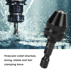 Hex Shank Screwdriver Adapter Hex Shank 3-Jaw Drill Chuck Hex Shank Adapter, Drill Chuck Adapter, Hex Shank Drill Chuck for DIY for Craft(H01335)