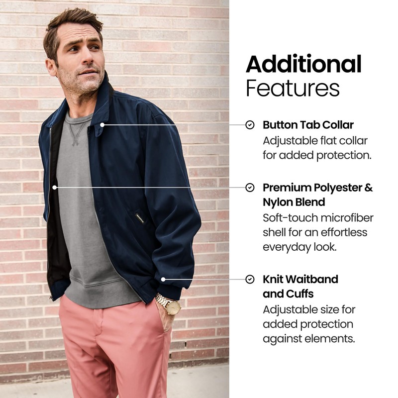 Weatherproof Original Mens Golf Jacket (Mens Windbreaker) Classic Mens Light