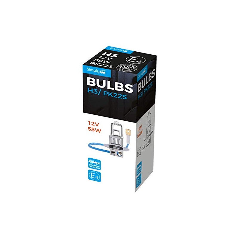 Simply S453 H3 Car Headlight Bulb, 12V, 55W, Comply with