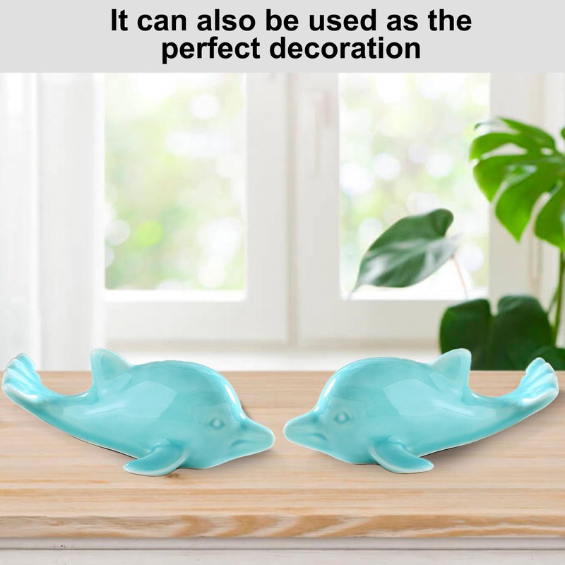 YOUDMEARUD Decorative Ceramic Dolphin Toilet Bolt Covers with Flower-Shaped Push