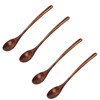 4 Pcs Wooden Spoon Exquisite Japanese Style Long Handle Large