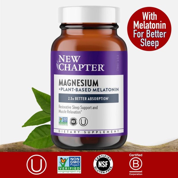 New Chapter Magnesium + Plant-Based Melatonin Sleep Aid - 2.5x