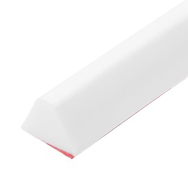 uxcell Collapsible Shower Barrier, 39 Inch Silicone Water Splash Guard Strip 0.6 Inch W 0.4 Inch H Self Adhesive Water Stopper Barrier Dry and Wet Separation for Bathroom, White