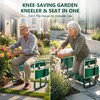 AUROPEAK 2-in-1 Garden Kneeler and Seat, Adjustable Garden Stool with
