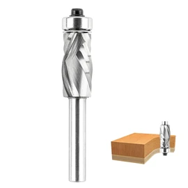 SpeTool Spiral Flush Cutter 8 mm Shank Compression Cut Cutter for Router 12 mm Cutting Diameter 25 mm Cutting Length Copy Cutter with Starting Ring Top Solid Carbide for Woodworking Cutting