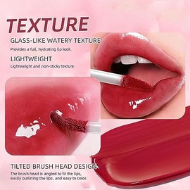 Brillo De Labios, Aceite De Labios Hidratante Y Voluminoso Teñido, Tinte De Labios, Lápiz Labial Líquido De Espejo Transparente De Larga Duración Para Mujeres, Rubor Líquido, Maquillaje Cosmético (4#)
