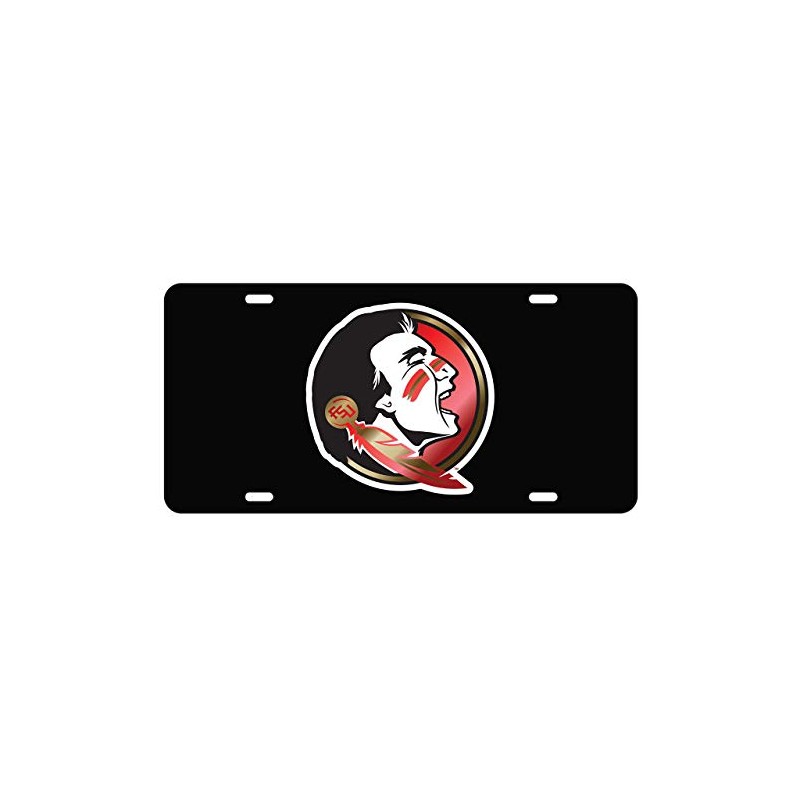 Florida State Seminoles Laser Cut Inlaid Mirrored Black Plate