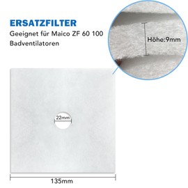 Pack of 20 Filters Compatible with Maico ZF60/100 Air Filter, 0093.0680 G2 Replacement Filter, Dust Filter for All ER Types (New 2025)