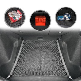 Floor Style Automotive Elastic Trunk Mesh Cargo Net for Honda Civic LX EX-L Touring 2022-2025 - Premium Trunk Organizer and Storage - Luggage Net for Hatchback - Car Organizer for Honda Civic
