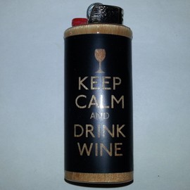 Keep Calm & Drink Wine Lighter Case Holder Sleeve Cover Fits Bic Lighters