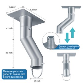 Tfro & Cile Rain Chain Gutter Adapter Silver Installation Suit for Gutter Downspout Outlet