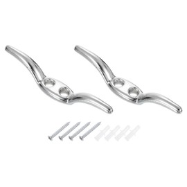 uxcell 2Pcs 65x10mm Blind Cord Cleats, Blind String Safety Rope Zinc Alloy Holder, Window Cord Hooks with Screws for Curtains Sun Shades Ropes, Silver