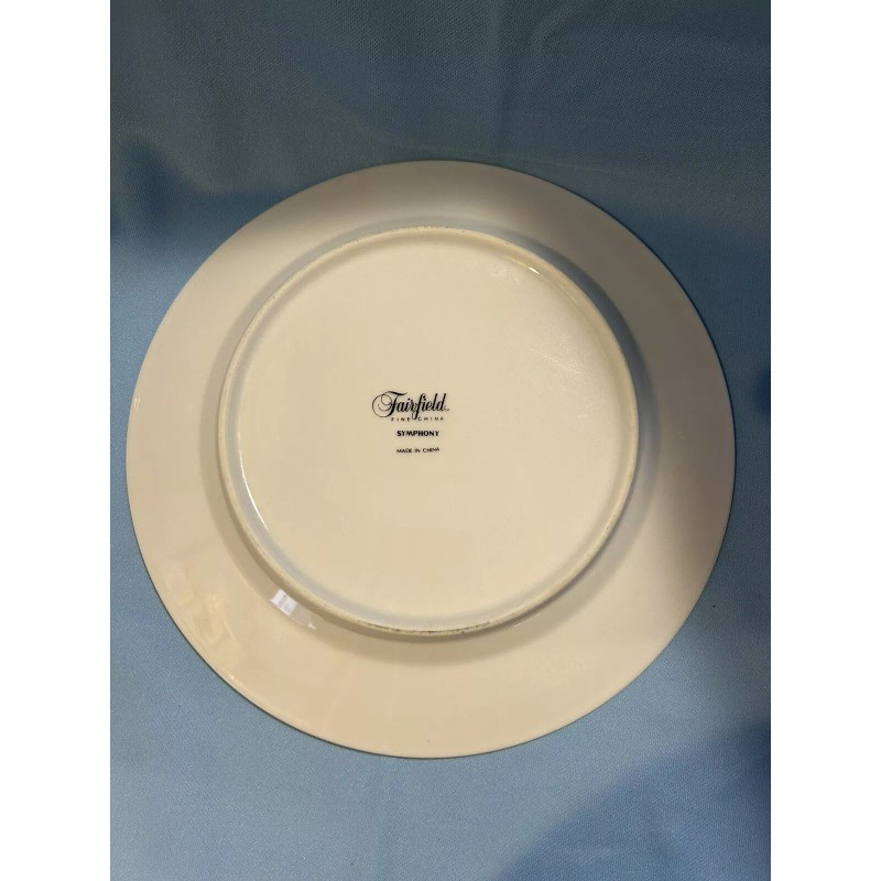 Fairfield Symphony Dinner Plate Pink Flowers Gold Trim 10 1/2"