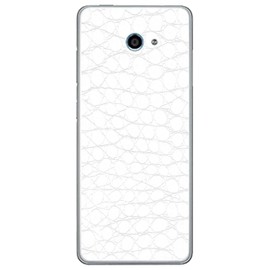 MAC Harrier Kyocera Easy Smartphone 2 A001KC Skin Seal, Premium Crocodile White Pattern, Backside Compatible, Deco Sheet, Stock Limited