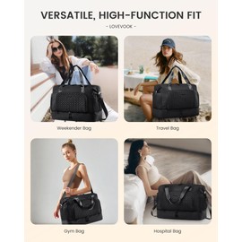 LOVEVOOK Travel Duffle Bag, Large Weekender Bags for Women Overnight Bag with Shoe Compartment, Hospital Bag for Women Labor Delivery, Personal Item Travel Carry on Bag for Airplanes