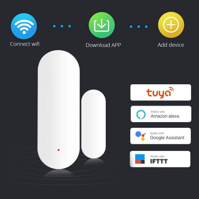 Tür Fenster Alarm Sensor, Wireless WiFi Magnetic Door Window Sensor,
