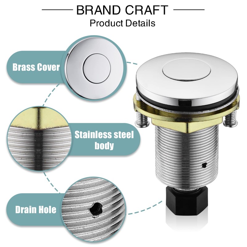 SINKINGDOM Garbage Disposal SinkTop Air Switch Kit with Stainless Steel