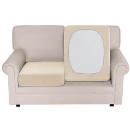 BellaHills Sofa Cover, Sofa Cover 2-Seater (58-70 cm), Stretch Sofa Seat Cushion Cover, Couch Throw Blanket, Sofa Protector Sofa Throw with Elastic Base, Natural