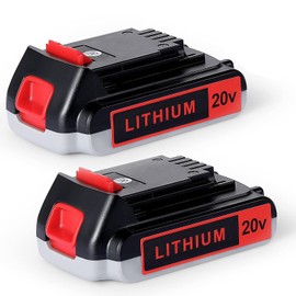 2Packs 3.0Ah Battery Compatible with Black and Decker 20v Max Lithium Battery 3000mAh LBXR20 LB20 LBX20 LBXR2040 LB2X4020-OPE LBXR20B-2