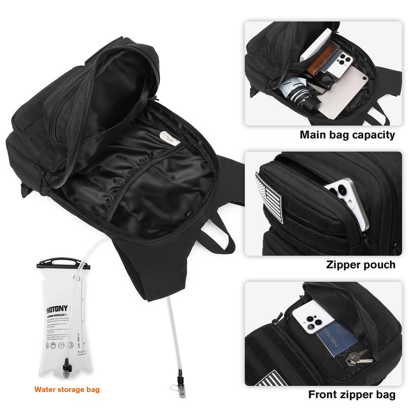 wotony Hydration Backpack with Water Bladder for Hiking Tactical Hydration