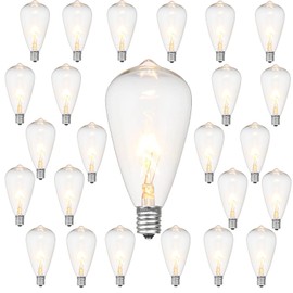 12 Pack T13 Replacement LED Lights Bulbs, E12 LED Candelabra Bulbs for S14 Outdoor Patio String Lights, 0.6W Dimmable Light Bulbs, 2700K Warm White, Shatterproof Waterproof